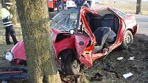 Hasiči pomáhali vyprostit řidiče vozidla, který se zaklínil při nározu vozu do stromu ve čtvrtek 18. března v Hůrce.