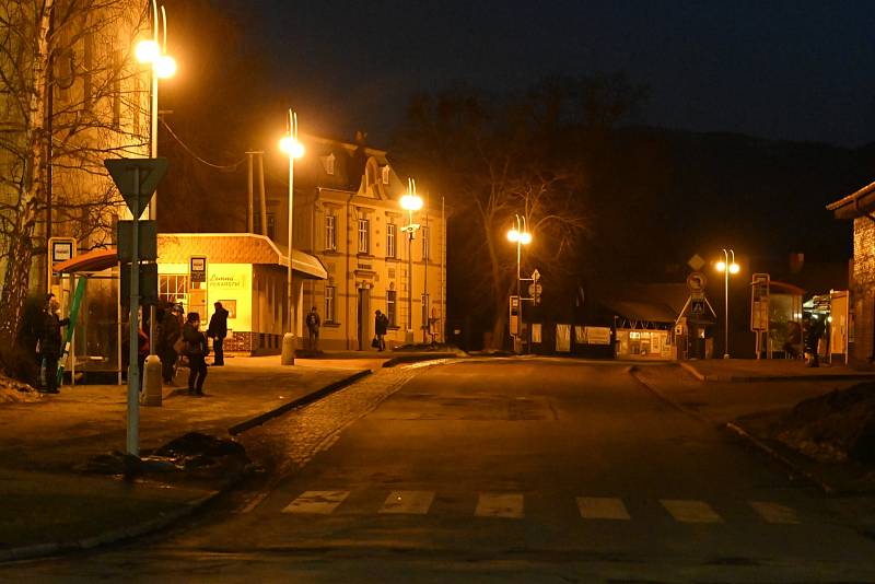 Podvečerní procházka městem Frenštát pod Radhoštěm ve středu 24. února 2021.
