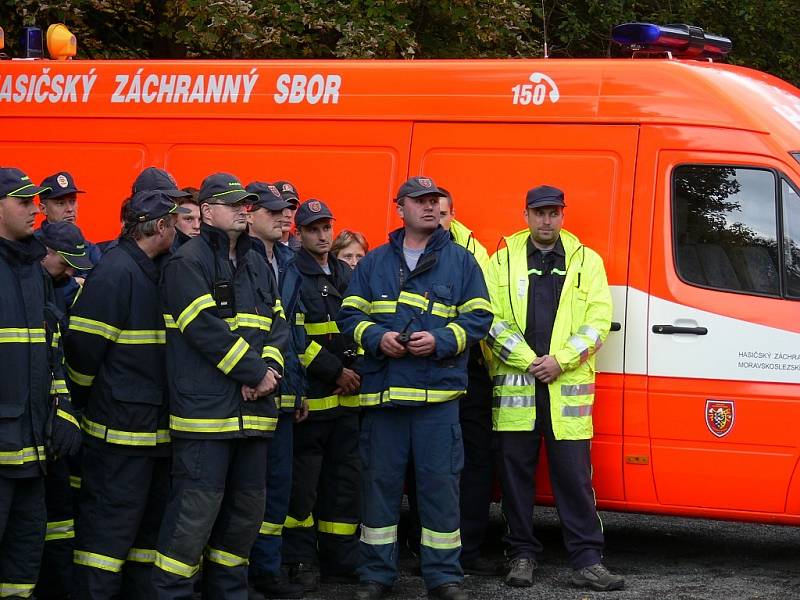 Cvičení integrovaného záchranného systému ve Veřovicích.