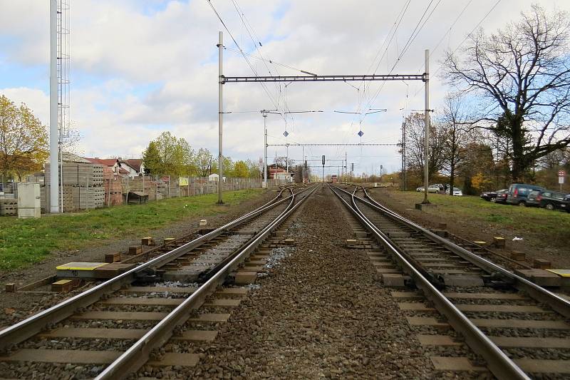 Železniční trať v Jistebníku.