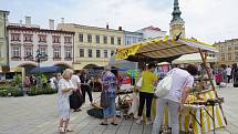 Prázdninový jarmark na Masarykově náměstí v Novém Jičíně.