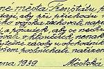Z vyhlášky Městské rady Frenštátu pod Radhoštěm z 15. března roku 1939.