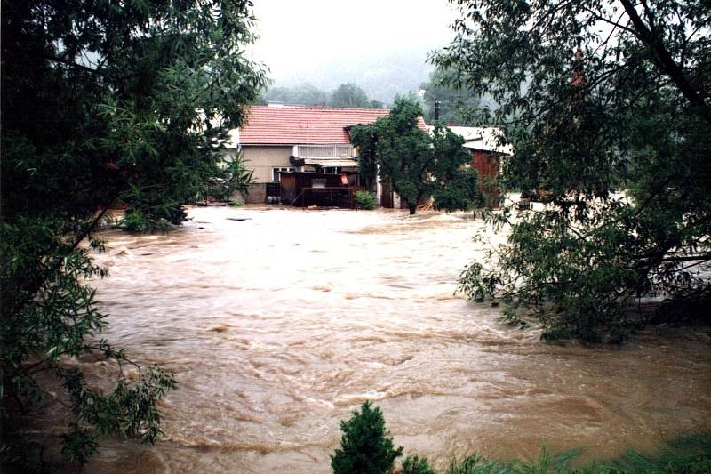 Odry, Loučky a Jakubčovice nad Odrou v červenci 1997.