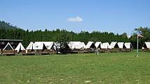 Areál letního tábora Moravská Šipka, srpen 2020. Tábor funguje od roku 2007.