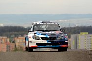 Vítězná posádka z loňské Valašky, Jan Černý/Petr Černohorský - Škoda Fabia S2000, na kopřivnickém polygonu.