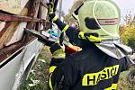 Taktické cvičení profesionálních hasičů v Bílovci. Foto: HZS MSK