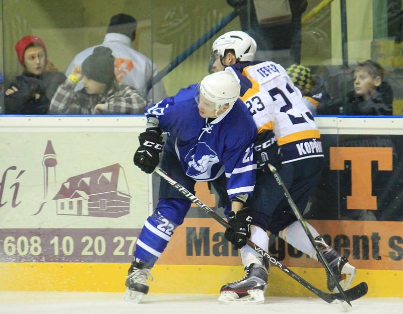 II. hokejová liga, sk. Východ, 33. kolo, třetí derby letošní sezony: HC Kopřivnice - HK Nový Jičín 2:3 