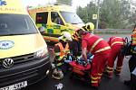 Zásah hasičů a zdravotníků u nehody ve Studénce.