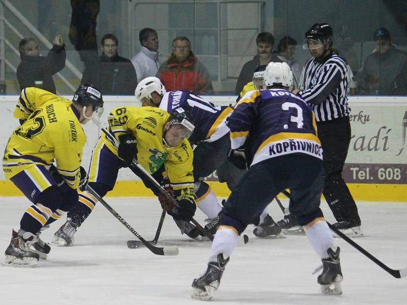 II. hokejová liga, sk. Východ, 7. kolo:  HC Kopřivnice – Draci Šumperk 6:7 (3:4, 3:3, 0:0)