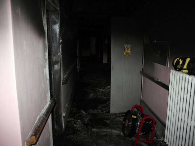 Požár domova s pečovatelskou službou v Příboře.