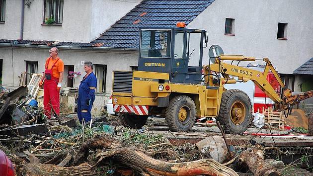 Odklízecí práce v Novém Jičíně-Bludovicích.