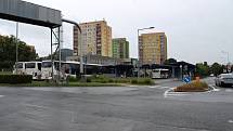 Komunikace v blízkosti autobusového nádraží v Kopřivnici před opravami - 19. září 2023.