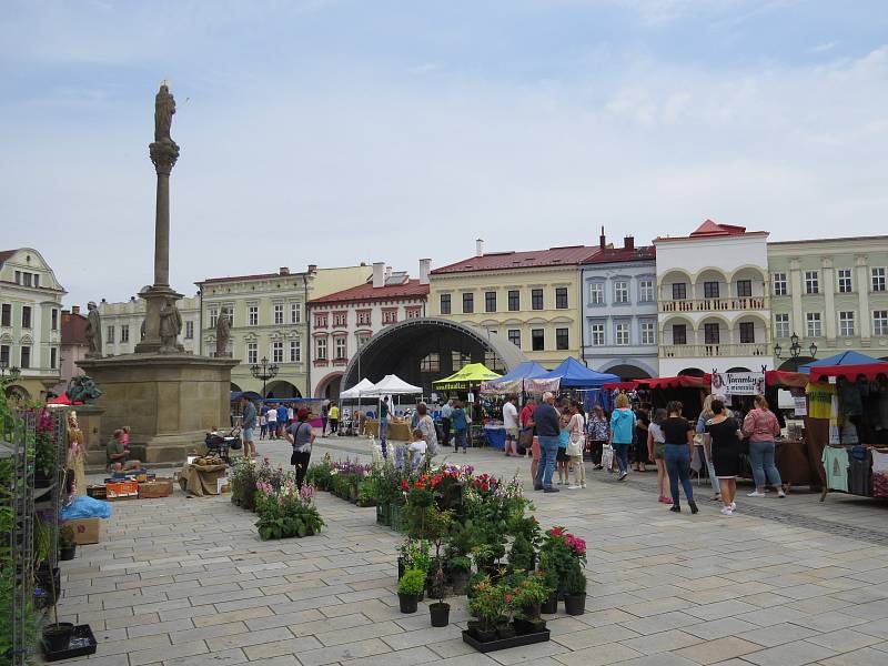 Prázdninový jarmark na Masarykově náměstí v Novém Jičíně.