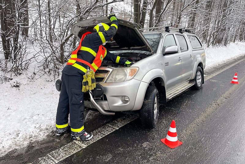 Dopravní nehoda v Trojanovicích.