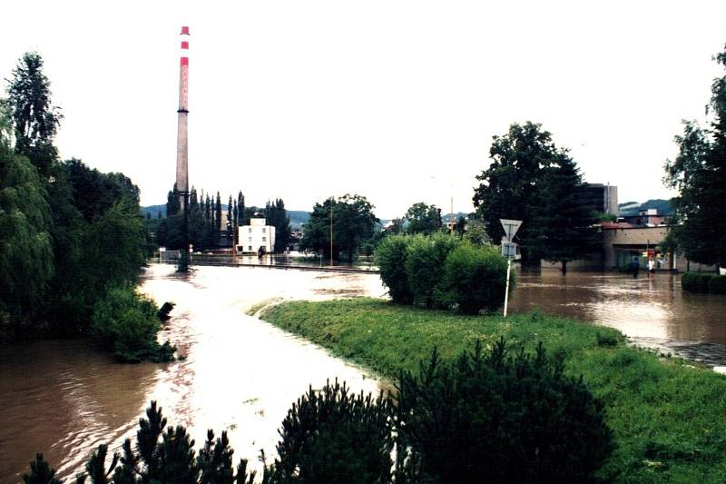 Odry, Loučky a Jakubčovice nad Odrou v červenci 1997.