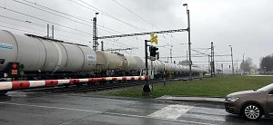 Druhý český chytrý - přestupky automaticky zaznamenávající - železniční přejezd je ve Studénce na Novojičínsku, 14. 3. 2024.