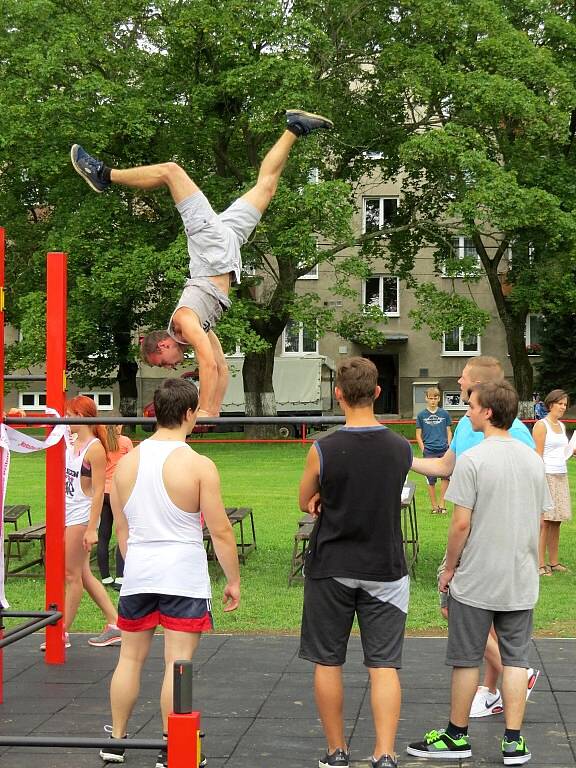 Sobotní slavnostní otevření nového workoutového hřiště v Příboře.