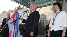 Prezident Zeman při návštěvě a setkání s obyvateli Fulneku.