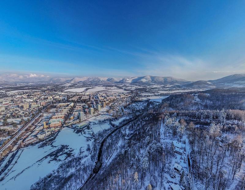 Frenštát pod Radhoštěm a okolí v pátek 19. března 2021 ráno.