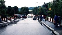 Odry, Loučky a Jakubčovice nad Odrou v červenci 1997.