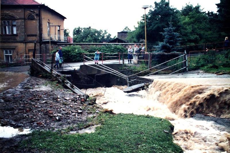 Odry, Loučky a Jakubčovice nad Odrou v červenci 1997.