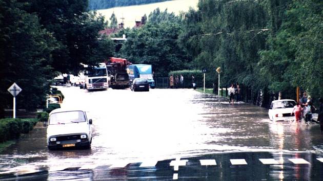 Odry, Loučky a Jakubčovice nad Odrou v červenci 1997.