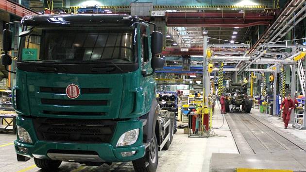 Výrobní hala kopřivnické automobilky Tatra Trucks. 