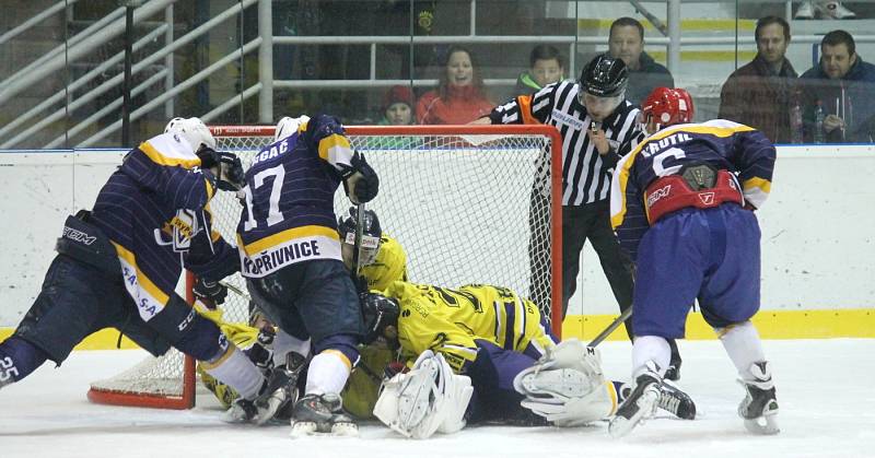 II. hokejová liga, sk. Východ, 7. kolo:  HC Kopřivnice – Draci Šumperk 6:7 (3:4, 3:3, 0:0)