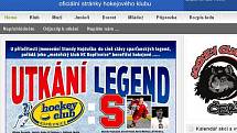 Takto vypadá pozvánka na utkání legend na oficiálním webu kopřivnického hokejového klubu.
