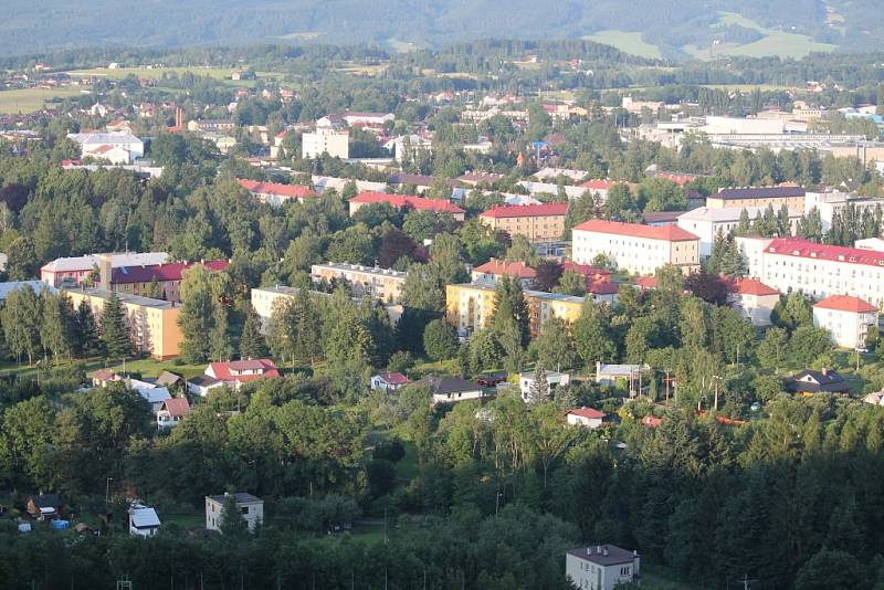 Záchrana lidí z lanovky ve Frenštátě pod Radhoštěm. 