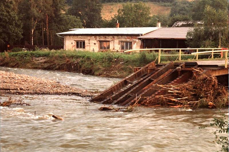 Odry, Loučky a Jakubčovice nad Odrou v červenci 1997.