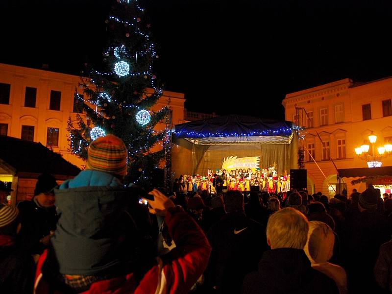 Akce Česko zpívá koledy 2014 v Novém Jičíně.