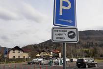 Placené parkoviště ve Veřovicích pod Velkým Javorníkem - 16. duben 2023.
