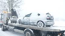Meteorologové varují před sněhem v Moravskoslezském kraji, které může způsobit dopravní nehody. Archivní snímek.