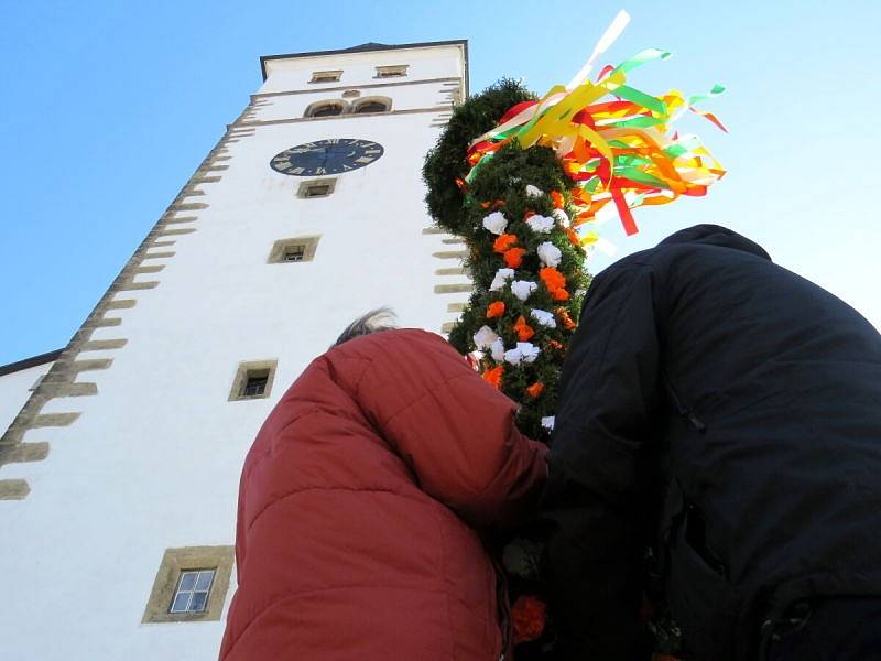 Již šestým rokem letos pokračuje v Příboře obnovená tradice - svěcení palem na Květnou neděli. To letošní se uskutečnilo v třeskutém mrazu.