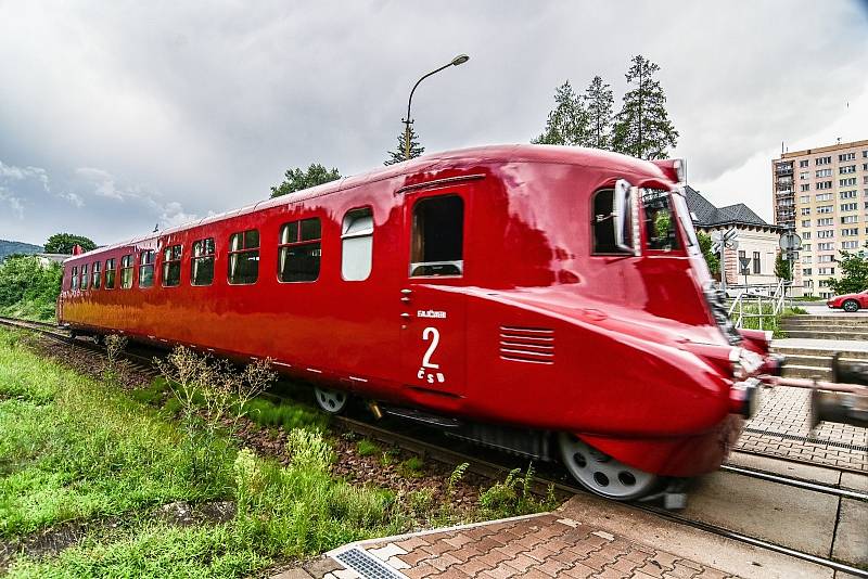 Slovenská strela byla k vidění mezi Kopřivnicí a Štramberkem, pondělí 2. srpna 2021.