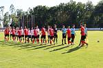 Hodonínští fotbalisté (v červeném) porazili Frýdlant 1:0.