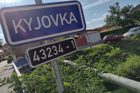 Říčka Kyjovka protékající městem Kyjovem.