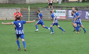 Fotbalisté Kozojídek (v modrém) vyhlíží duel s Baníkem Dubňany.