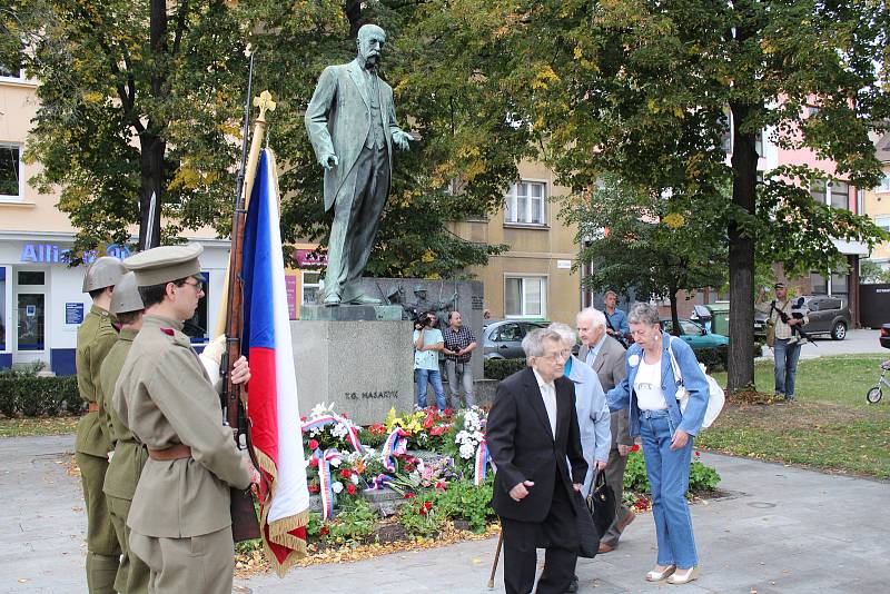 Pietní akt v Hodoníně u příležitosti osmdesáti let od úmrtí prvního československého prezidenta Tomáše Garrigua Masaryka.