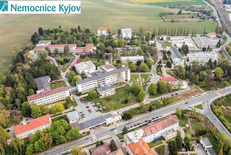 Nemocnice v Kyjově s gynekologicko-porodnickým pavilonem.