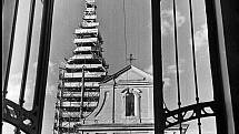 Chrám svatého Vavřince v Hodoníně v minulém století.