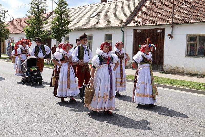 Ze slavnostního průvodu Mezinárodního folklorního festivalu ve Strážnici.