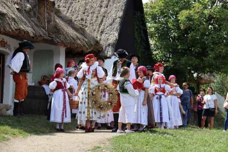 Dožínky ve skanzenu jsou ve Strážnici již tradiční folklorní akcí.