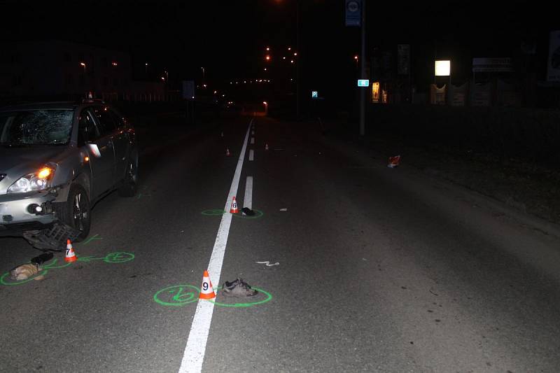 Nehoda osobního auta a cyklisty v Hodoníně.