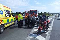 Nehoda dvou motorkářů ve středu komplikovala provoz u Břeclavi.
