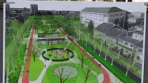 Představení návrhů architektonicko-krajinářské soutěže obnovy právě v parku na Mírovém náměstí v Hodoníně.