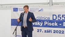 Generální ředitel silnic a dálnic Radek Mátl při oficiální zahájení výstavby dálnice D55 v úseku Moravský Písek - Bzenec.