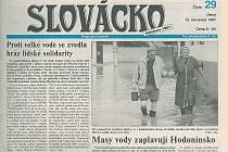 Povodňové zpravodajství týdeníku Slovácko v červenci 1997.
