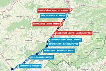 Práce na úseku D55 mezi Moravským Pískem a Bzencem začnou příští rok.
